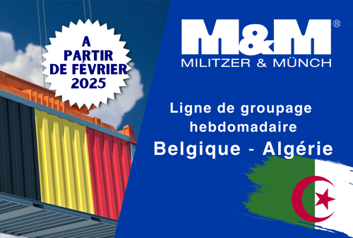 M&M propose une ligne de groupage LCL de Belgique vers Alger en 6 jours